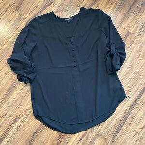 Express Black V-Neck Blouse